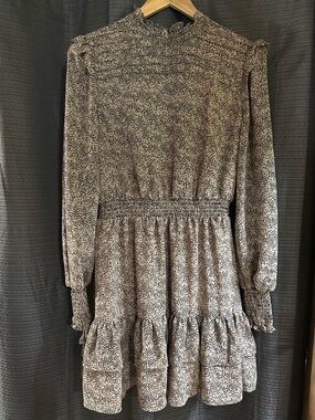 Dynamite Leopard Print Dress in Taupe and Black